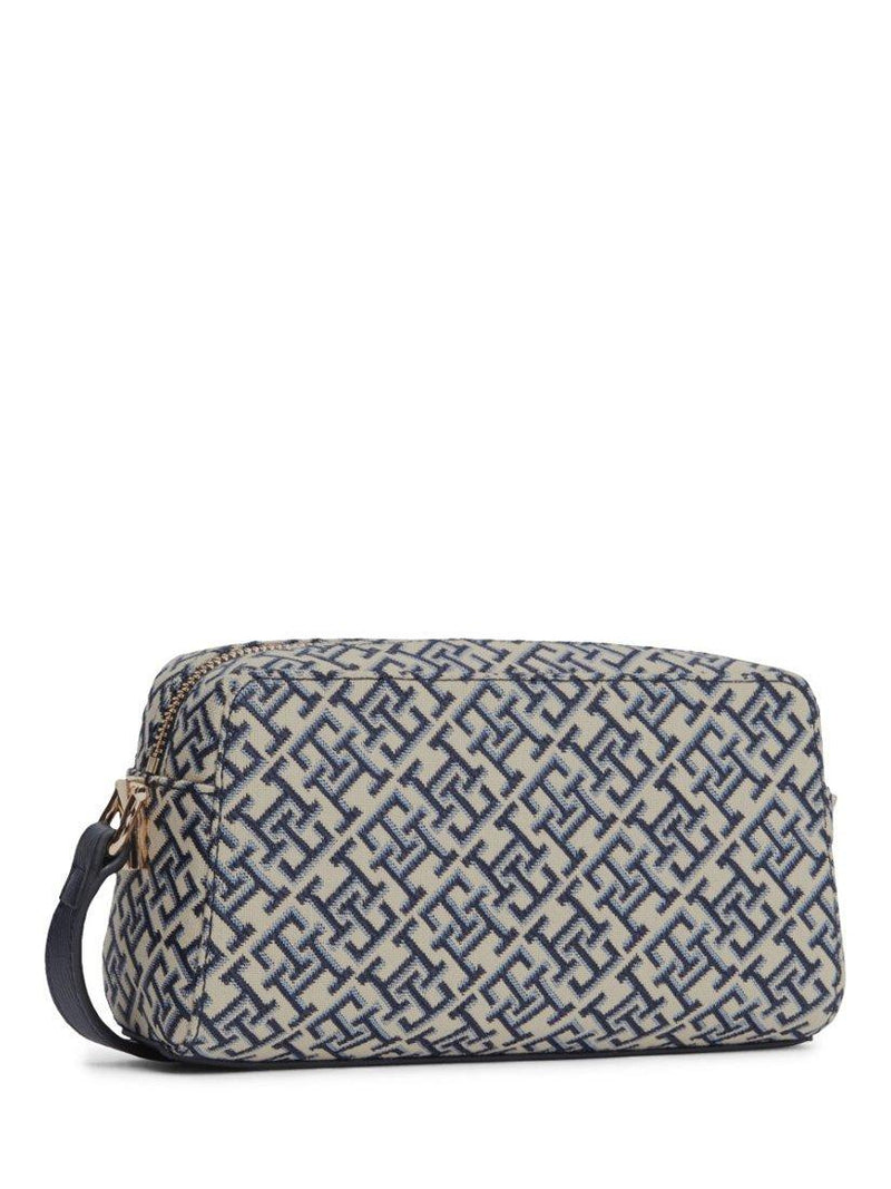 Tommy Hilfiger Ace Monogram camera bag in navy blue, UK version
