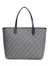 John Lewis Tommy Hilfiger Jacquard Monogram Tote Bag, Navy Blue- Buy online at McGrocer