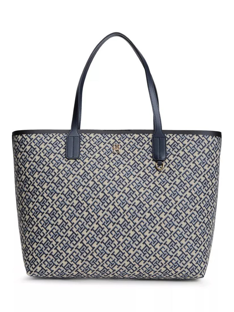 Tommy Hilfiger jacquard monogram tote bag navy blue (British brand)