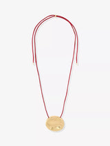 John Lewis Mint Velvet Stud Rope Pendant Necklace, Gold/Red, 47cm- Buy online at McGrocer