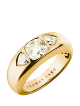 John Lewis THOMAS SABO Bold Elegance Zirconia Ring, Gold, One Size- Buy online at McGrocer