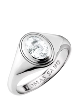 John Lewis THOMAS SABO Oval Zirconia Ring One Size Silver- Buy online at McGrocer