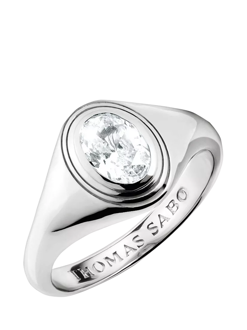 Thomas Sabo oval zirconia silver ring (British brand)