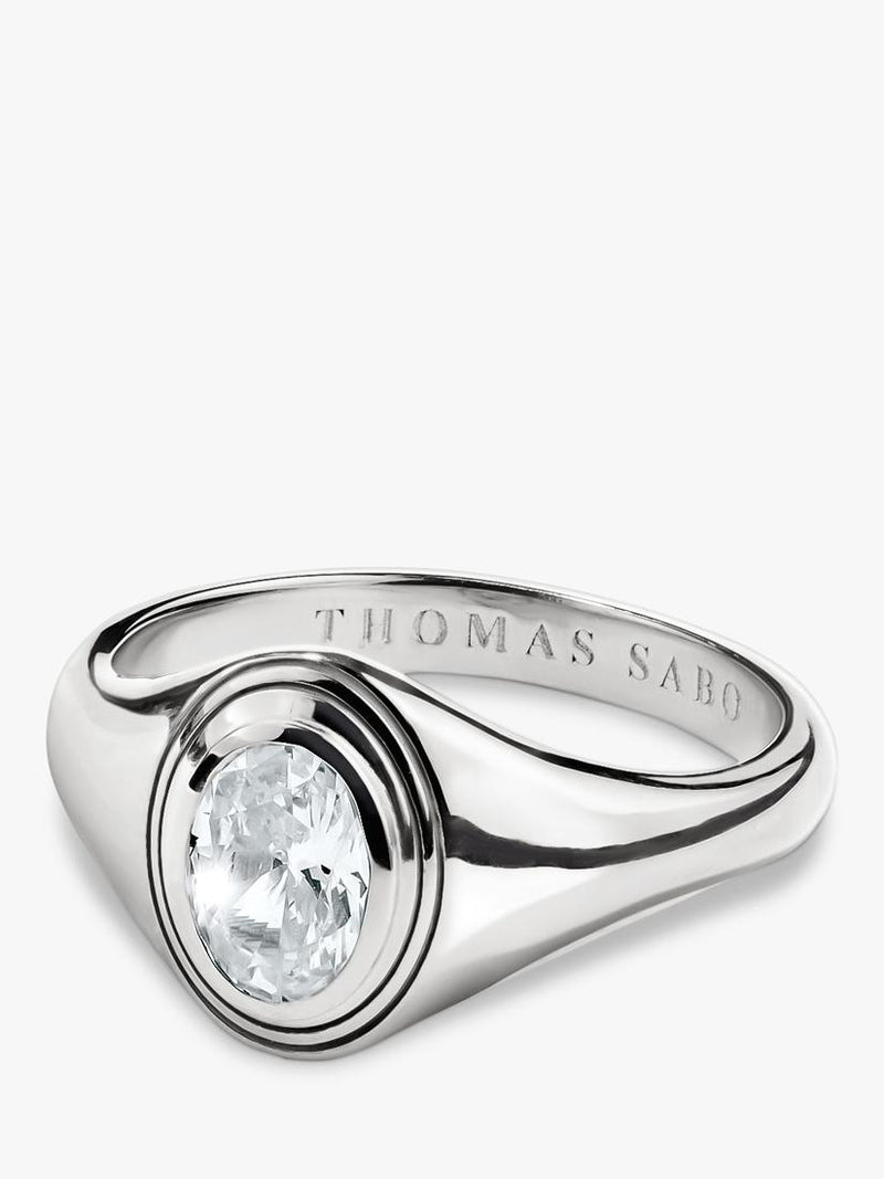 Thomas Sabo oval zirconia silver ring (British brand)
