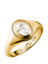 John Lewis THOMAS SABO Bold Elegance Zirconia Ring, Gold, One Size- Buy online at McGrocer