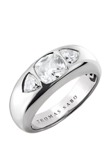 John Lewis THOMAS SABO Bold Elegance Cubic Zirconia Cocktail Ring, One Size- Buy online at McGrocer