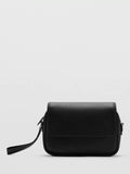 Mango crossbody leather satchel black small - British product