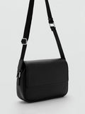 Mango crossbody leather satchel black small - British product