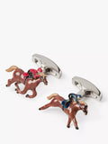 Simon Carter horse cufflinks rhodium plated enamel - British product