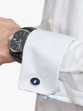 Simon Carter oval navy cufflinks - British product