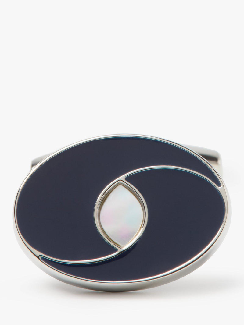 Simon Carter oval navy cufflinks - British product