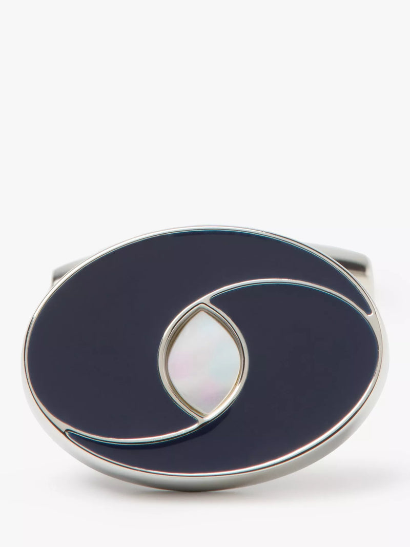 Simon Carter oval navy cufflinks - British product