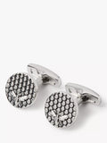 Simon Carter honey bee cufflinks, silver grey enamel, UK version