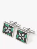 Simon Carter malachite onyx cufflinks square shape - British product