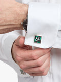 Simon Carter malachite onyx cufflinks square shape - British product