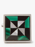 Simon Carter malachite onyx cufflinks square shape - British product