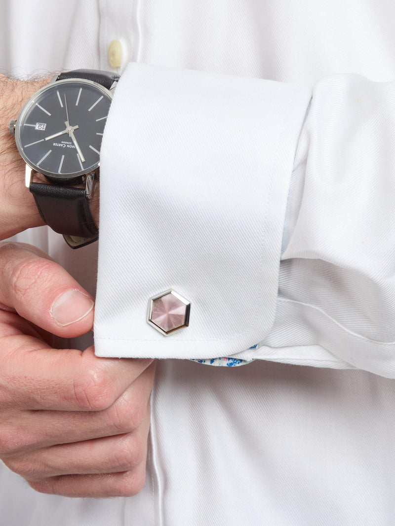 Simon Carter hexagon pink cufflinks - British product