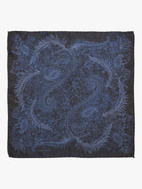 John Lewis Simon Carter Night Paisley Silk Pocket Square, Navy- Buy online at McGrocer