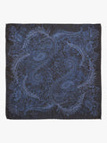 Simon Carter silk pocket square navy paisley pattern, imported from the UK