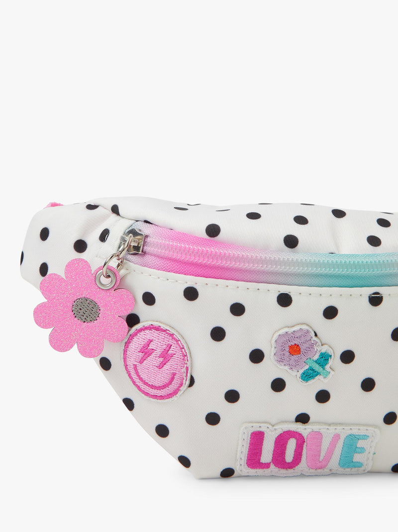 Angels by Accessorize white spot print kids belt bag (British brand)