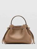 Mango convertible strap top handle bucket bag in camel - British product