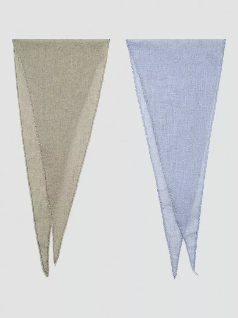 Mango plain scarf pack of 2 sky blue 25cm, UK version