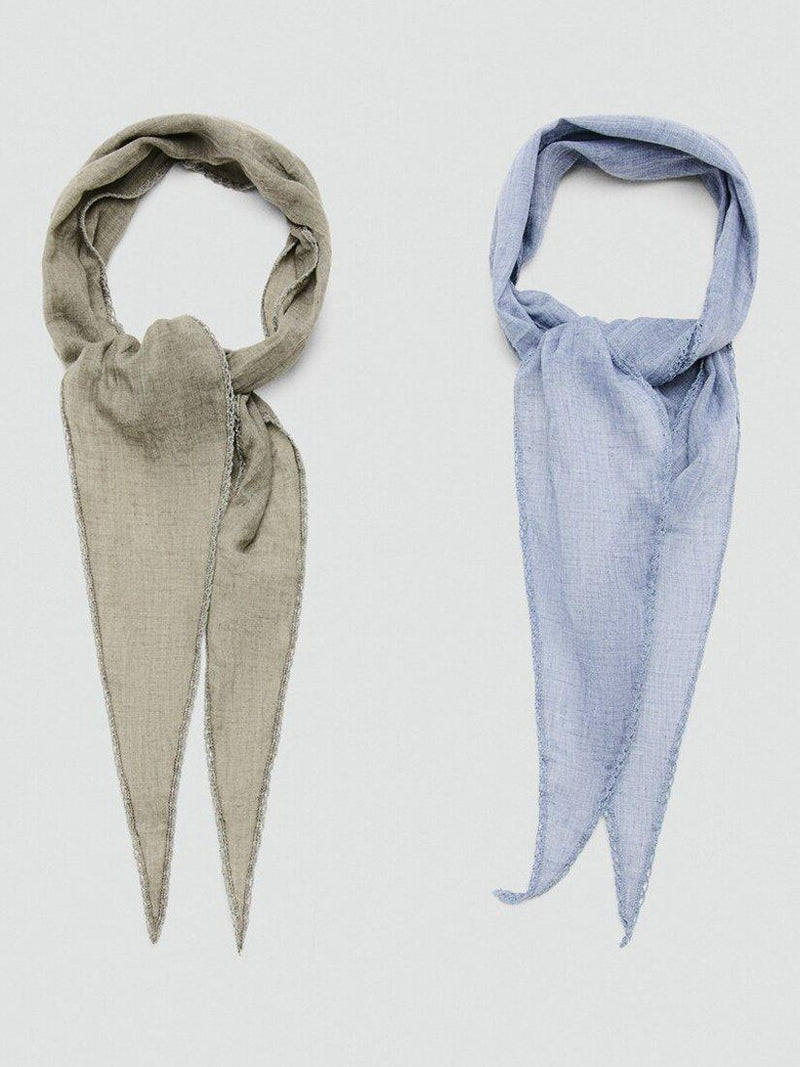 Mango plain scarf pack of 2 sky blue 25cm, UK version