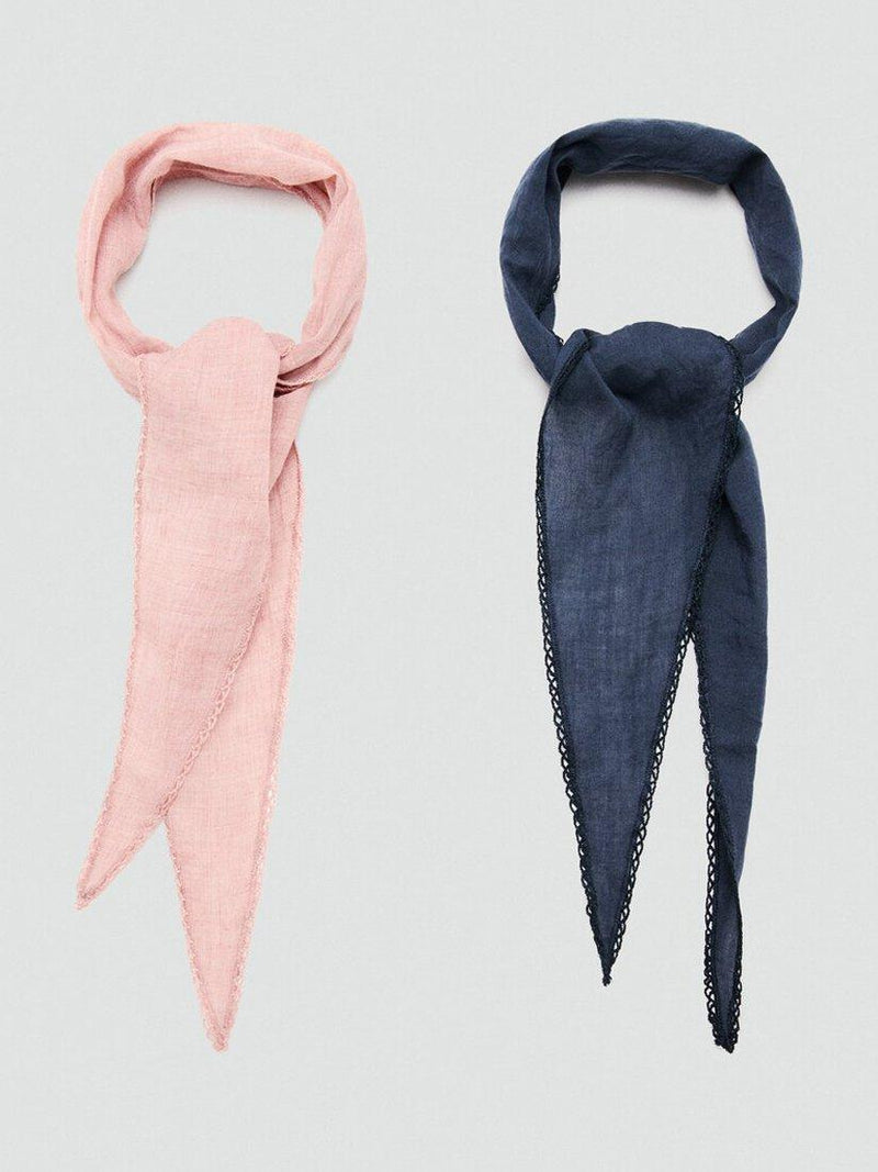 Mango plain navy scarf pack of two 25cm - British product