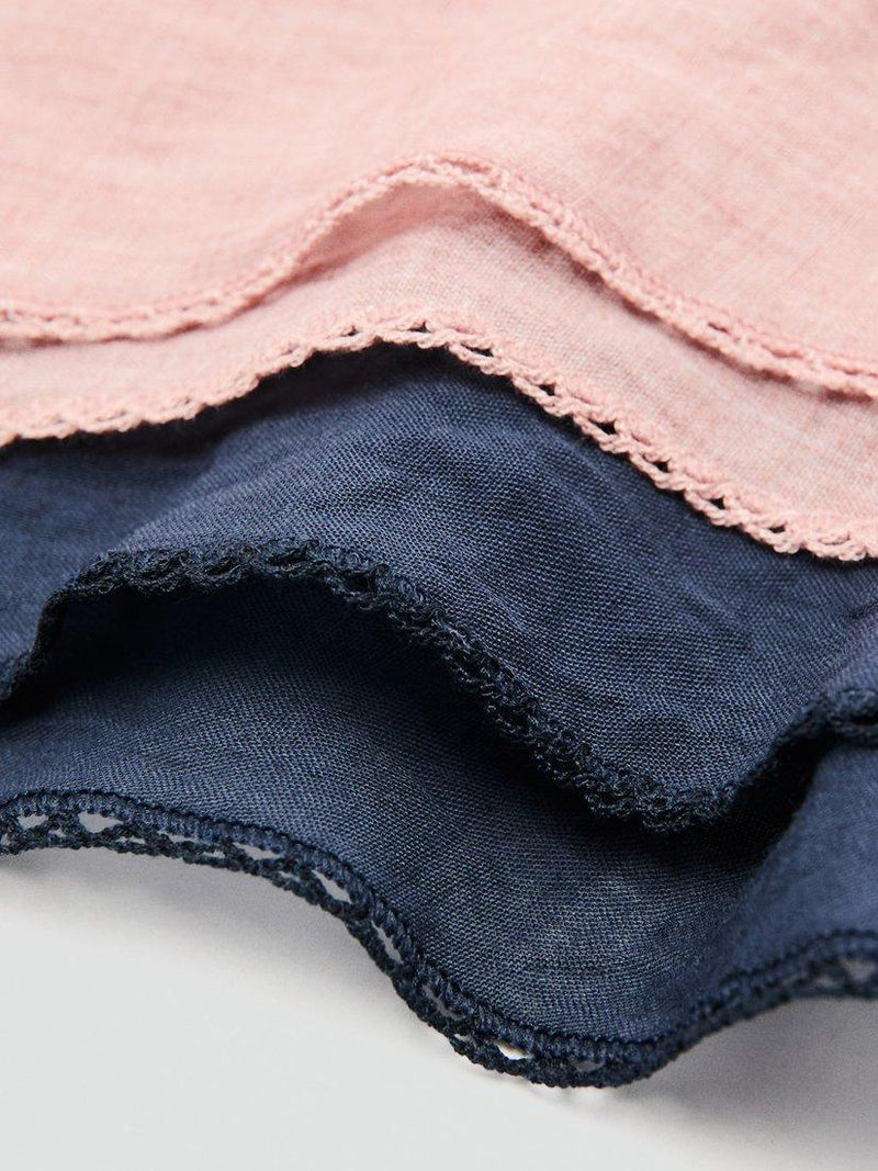 Mango plain navy scarf pack of two 25cm - British product