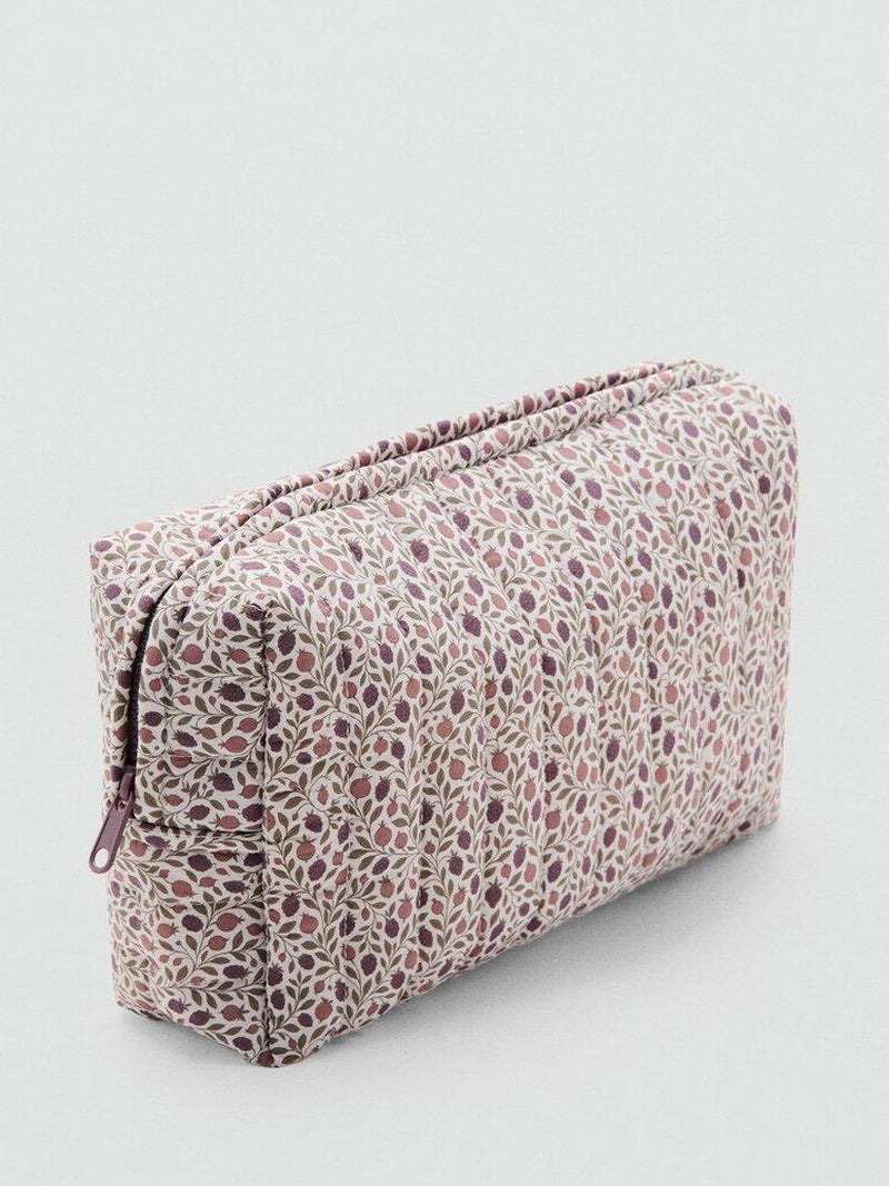 Mango make up bag off white floral travel size, imported from the UK