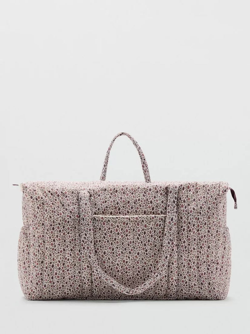 Mango floral quilted weekend maternity bag Off White/Multi (British brand)