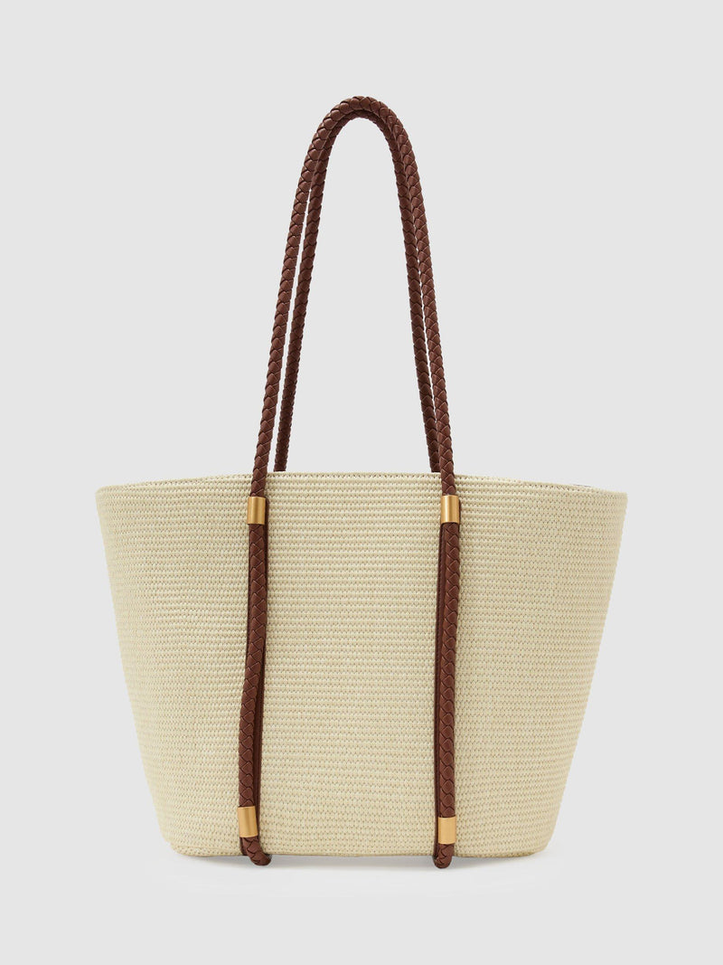 Reiss Rae Natural Floral Tote Bag - British product