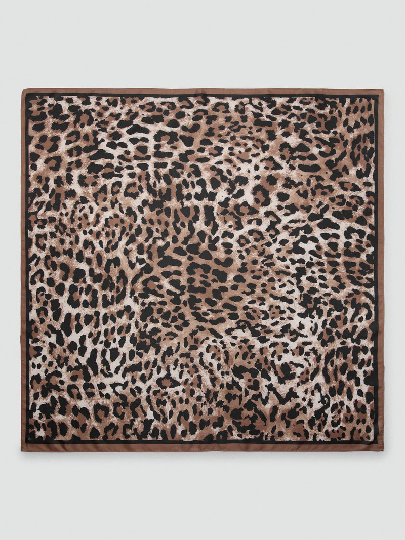 Mango scarf animal print brown 70x70cm (British brand)