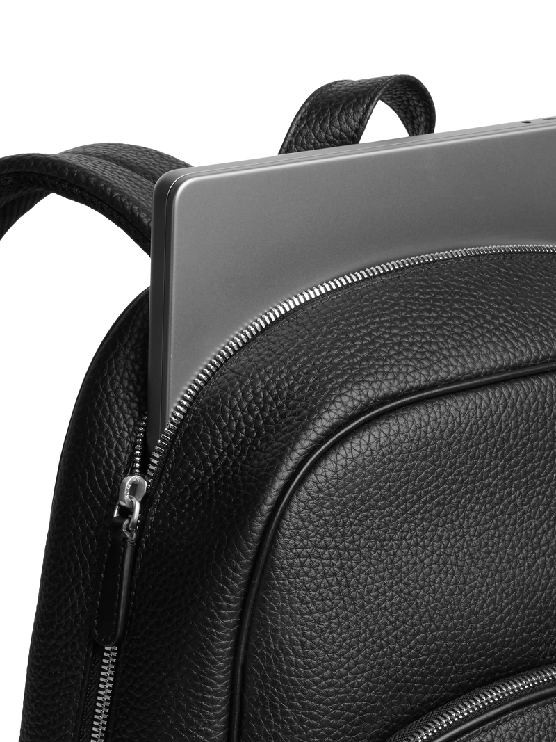 Carl Friedrik Ayrton leather backpack with 16 inch laptop slot - British product