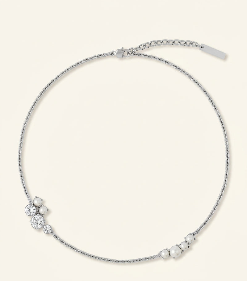 Givenchy crystal pearl cluster necklace, imported from the UK