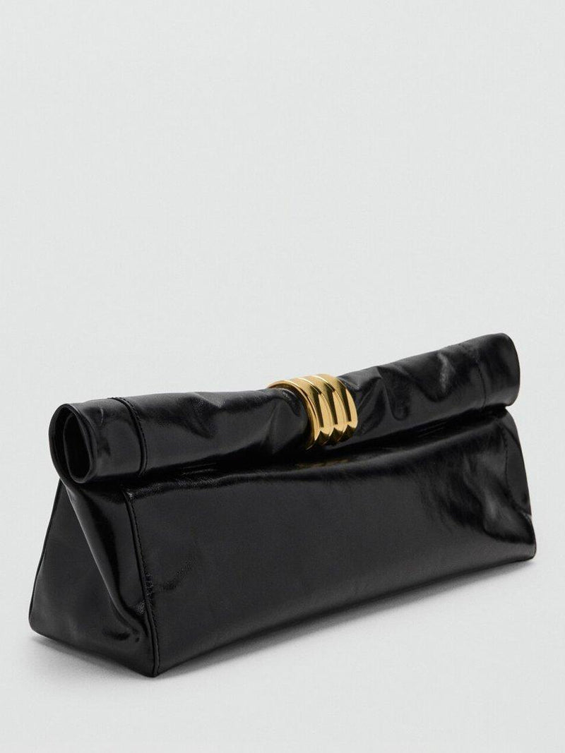 Mango black leather small clutch 15x10x10cm (British brand)
