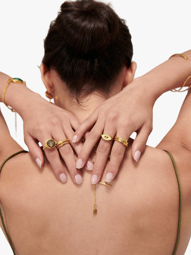 Ottoman Hands stacking ring gold - British product