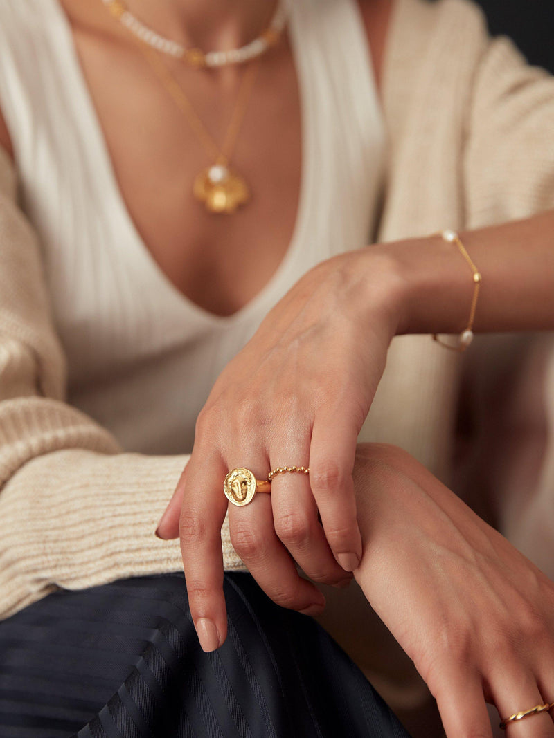 Ottoman Hands Jolene stacking ring gold adjustable, UK version