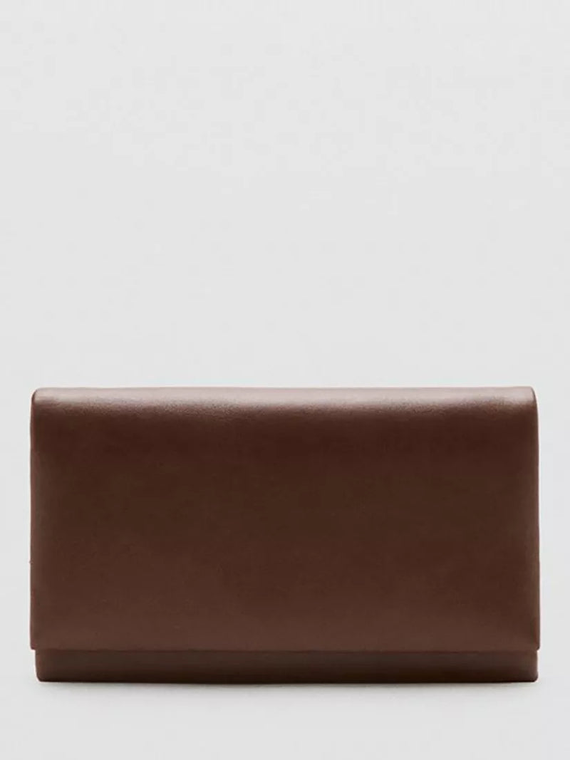 Mango Faux Leather Envelope Clutch Bag