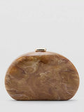 Mango oval clutch bag in Cognac marble effect - UK version
