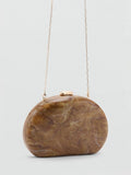 Mango oval clutch bag in Cognac marble effect - UK version