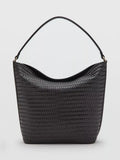 Mango woven hobo shoulder bag in chocolate (British brand)