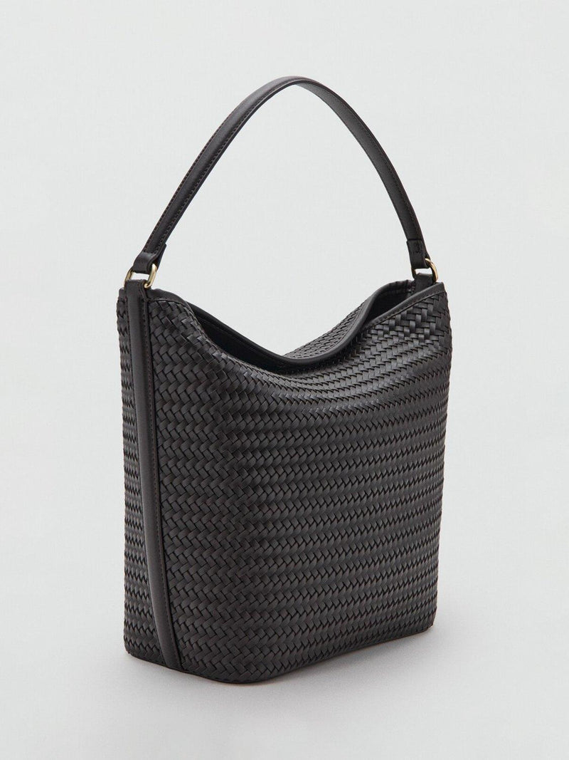 Mango woven hobo shoulder bag in chocolate (British brand)