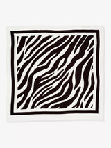 John Lewis Mint Velvet Zoe Zebra Print Satin Square Scarf Black 70x70cm- Buy online at McGrocer