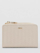 John Lewis Mango Braided Texture Zip Compact Wallet in Off White- Buy online at McGrocer