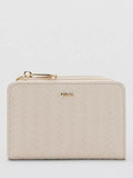 Mango braided texture compact wallet off white - British product