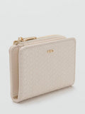 Mango braided texture compact wallet off white - British product
