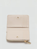 Mango braided texture compact wallet off white - British product