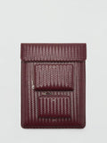 Mango woven zip around compact wallet in Bordeaux, imported from the UK