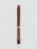 Mango belt slim embossed oval buckle brown - British product